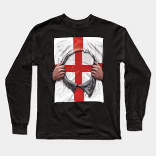 England Flag English Flag Ripped - Gift for English From England Long Sleeve T-Shirt